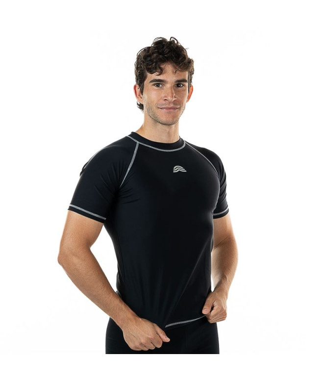 T-shirt de Natation Aquarapid Uv Homme Noir