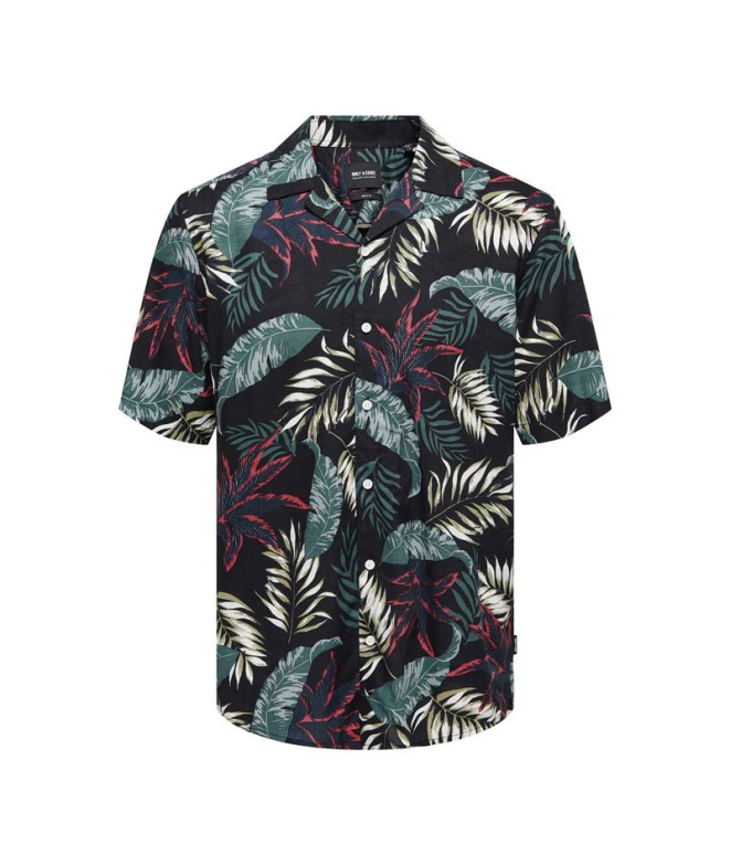 Chemise Only & Sons Coupe Régulière Col Cubain...
