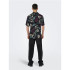 Chemise Only & Sons Coupe Régulière Col Cubain Noir Homme