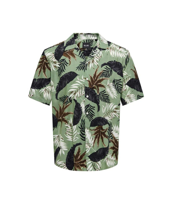 Chemise Only & Sons Regular Fit Cuban Collar...