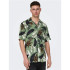 Chemise Only & Sons Regular Fit Cuban Collar Green Homme