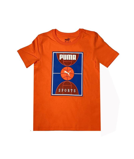 T-shirt Enfant Puma Bppo Basket Blank Ba Orange