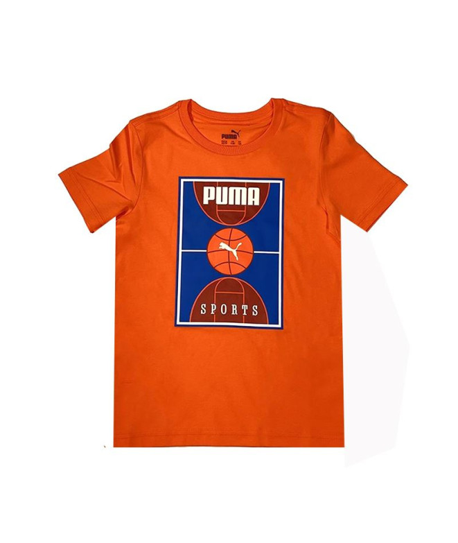 T-shirt Enfant Puma Bppo Basket Blank Ba Orange