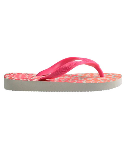 Tongs Havaianas Kids Flores Flux Enfant Blanc/Rose