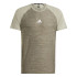 T-shirt Fitness Homme de Gym+ 3 Bandes Marron