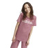 T-shirt adidas Fille Essentials - Coupe cintrée en coton avec logo linéaire - Rose