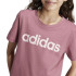 T-shirt adidas Fille Essentials - Coupe cintrée en coton avec logo linéaire - Rose