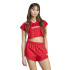 T-shirt adidas Femme Tiro Cut 3 Stripes Cropped Jersey Red