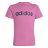 T-shirt adidas Fille Essentials - Coupe cintrée en coton avec logo linéaire - Rose