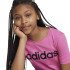 T-shirt adidas Fille Essentials - Coupe cintrée en coton avec logo linéaire - Rose