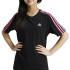 T-shirt adidas Fille Essentials 3-Stripes Cotton Loose Fit Boyfriend Noir