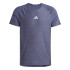 T-shirt Fitness Homme de Gym+ 3 Bandes Bleu