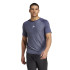 T-shirt Fitness Homme de Gym+ 3 Bandes Bleu