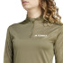 T-shirt Montagne adidas Femme by Terrex Multi Half Zip Longsleeve Olive Green