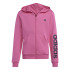 Veste adidas Fille Essentials Logo linéaire en coton Fullzip Rose