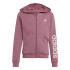 Veste adidas Fille Essentials Logo linéaire en coton Fullzip Rose