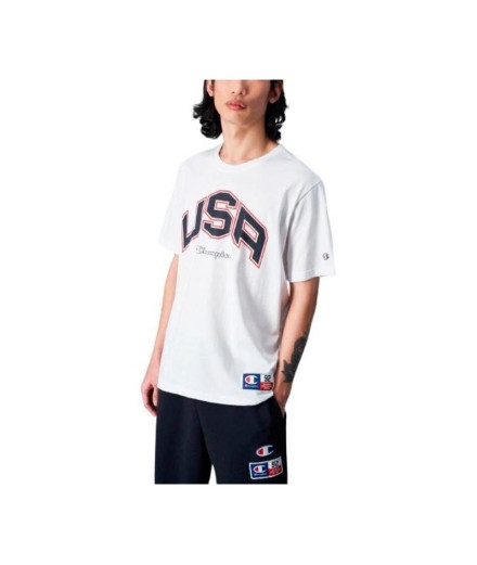 T-shirt Champion Homme Col ras du cou Blanc