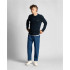 Sweat Lyle & Scott - Pull ras du cou en coton mérinos Bleu