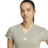 T-shirt adidas Femme Aeroready Train Essentials Minimal Branding Col V Gris