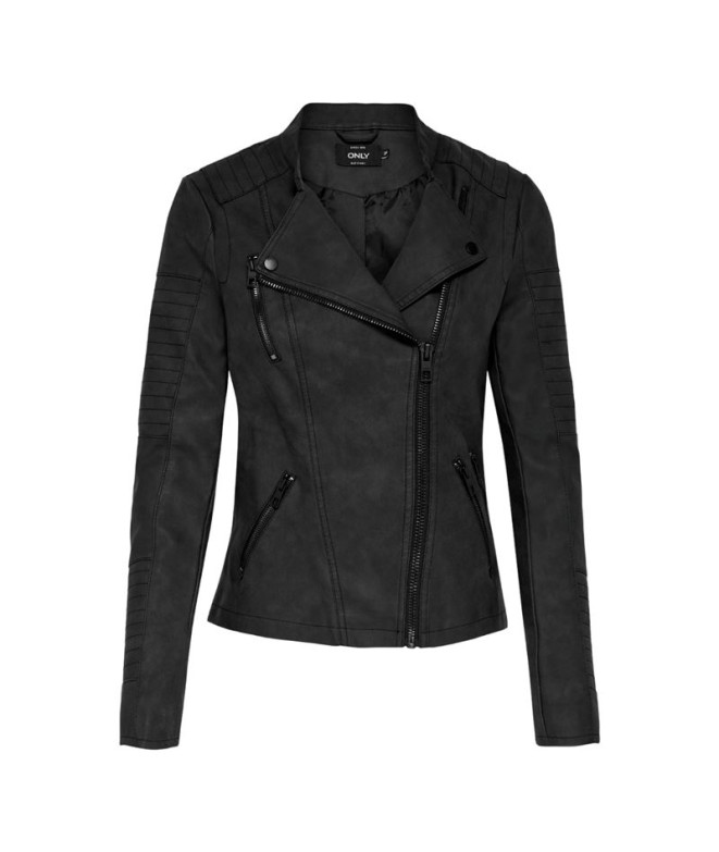 Veste Only Onlava Faux Leather Biker Noir Femme