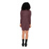Robe Only jana Cowlnck Wool Rosa Brown Femme