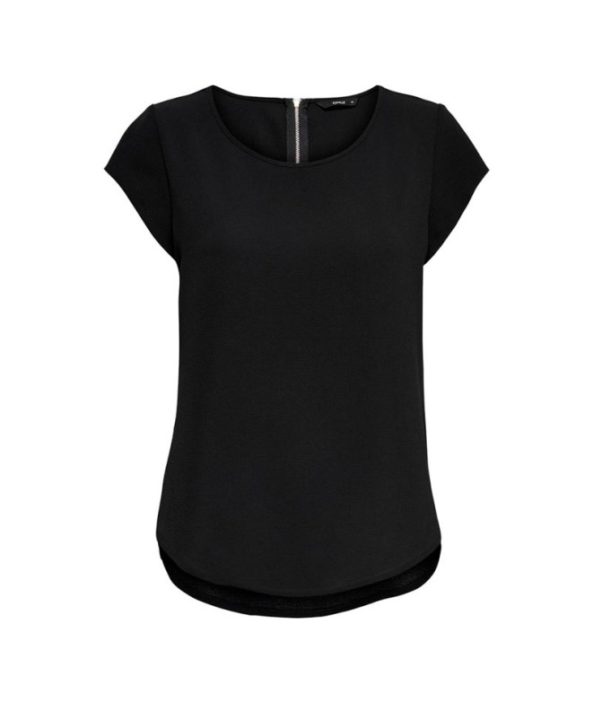 T-shirt Only vic S/S Solid Ptm Noir Femme