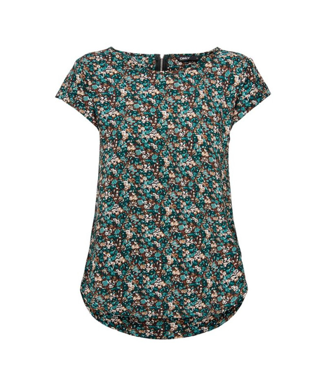 T-shirt Only vic S/S Aop Ptm Balsam Vert Femme