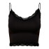 Haut Only vicky Lace Seamless Cropped Noir Femme