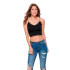 Haut Only vicky Lace Seamless Cropped Noir Femme