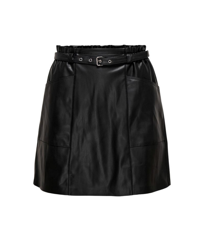 Jupe Only Onlheidi Faux Leather Black Femme