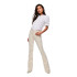 Pantalon Only blush Mid Flared Dot019 Ecru Femme