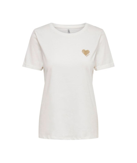 T-shirt Only kita Life S/S Logo Cloud Dancer Femme