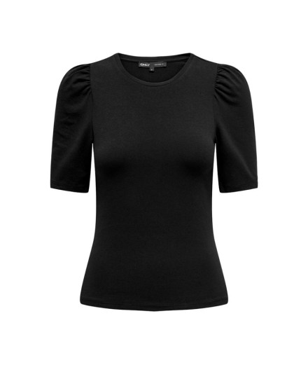 T-shirt Only Onllive Love 2/4 Puff Black Femme