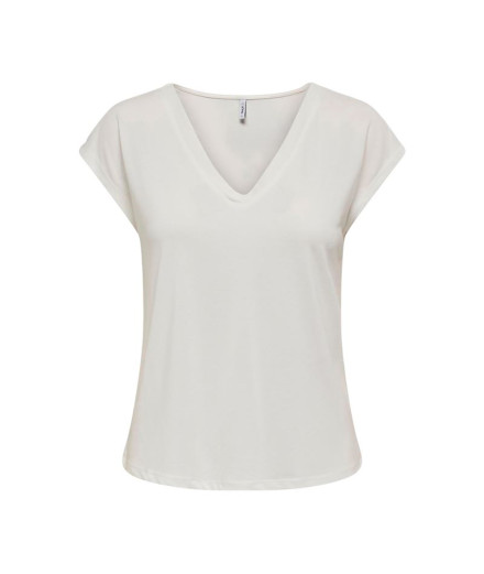T-shirt Only Onlfree Life Mod.V-Neck Cloud Dancer Femme