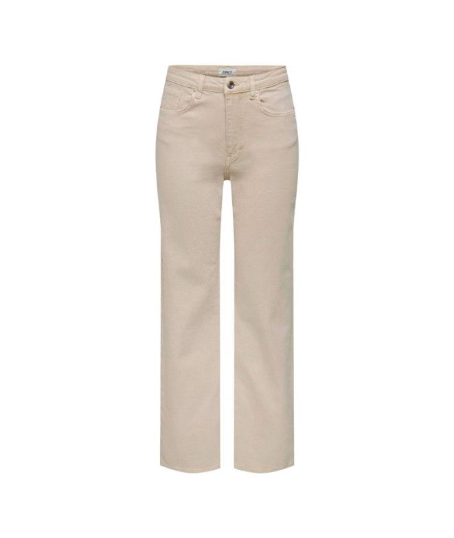 Pantalon Only juicy Wide Leg Rea Ecru Femme