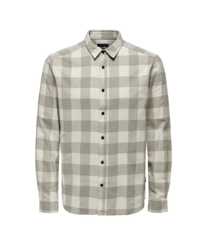 Chemise Only & Sons gudmund Checked Homme Blanc...