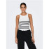T-shirt Only Onlkenya Rib Stripe Bright White Femme