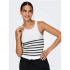 T-shirt Only Onlkenya Rib Stripe Bright White Femme