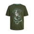 T-shirt Jack and Jones skull Rock Crew Green Homme