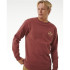 Sweat Rip Curl Homme Stapler Crew Apple Bordeaux