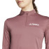 T-shirt Montagne adidas Femme by Terrex Multi Half Zip Longsleeve Garnet