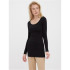 T-shirt Vero Moda maxi Myoft Long col en U Noir Femme