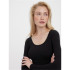 T-shirt Vero Moda maxi Myoft Long col en U Noir Femme