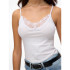 T-shirt Vero Moda inge Laceinglet Blanc brillant Femme