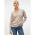 Vero Moda crewlefile V-Neck Birch Sweater Femme