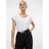 T-shirt Vero Moda fillis col V Blanc brillant Femme