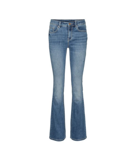 Pantalon Vero Moda Jean évasé Li347 Bleu moyen Denim Femme