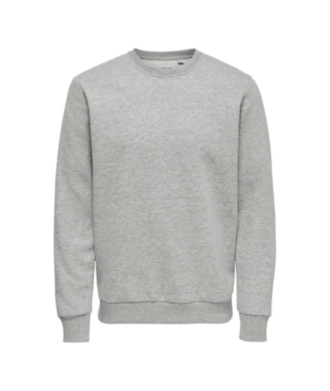 Sweat Only & Sons ceres Gris Clair Mélangé Homme