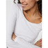T-shirt Vero Moda maxi Myoft Long col en U Blanc brillant Femme