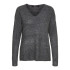 Vero Moda crewlefile V-Neck Medium Grey Melange Sweater Femme
